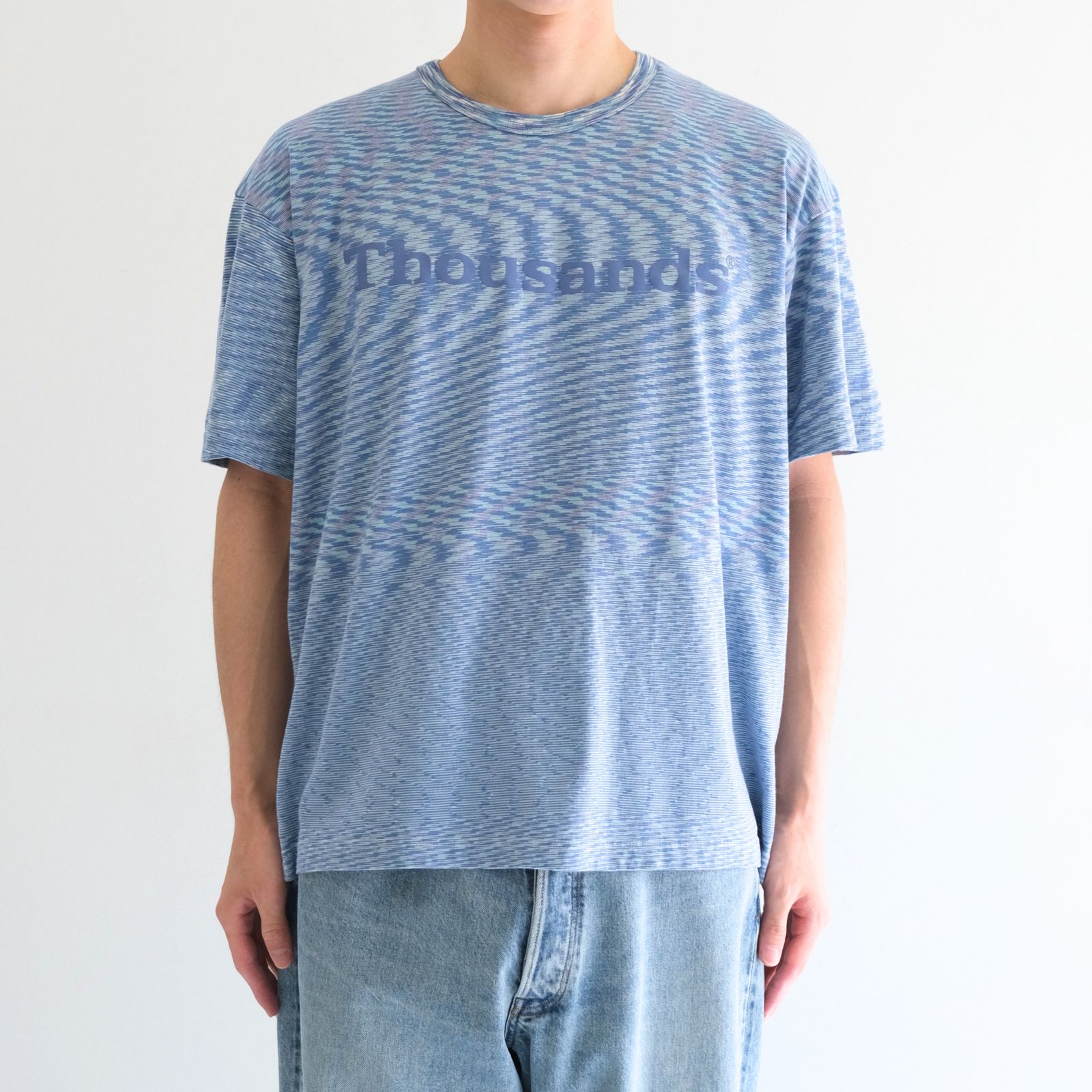 VORTEX TECHNICAL LOGO TEE fabric by SUN/kakke （MIX BLUE）