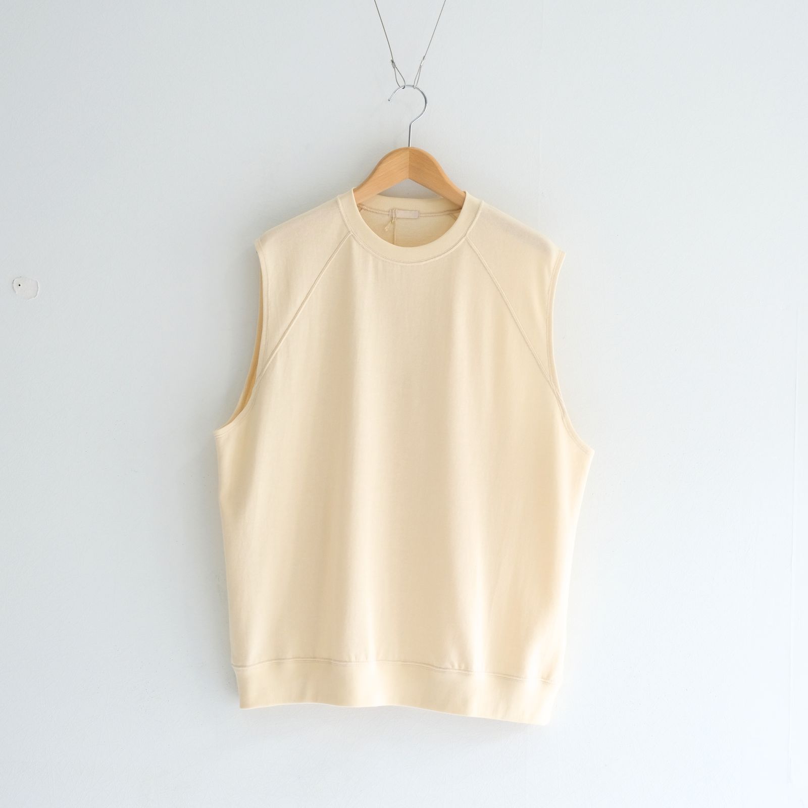 SOFT DRY SHORT LOOP TERRY SLEEVLESS TOP （YELLOW BEIGE）