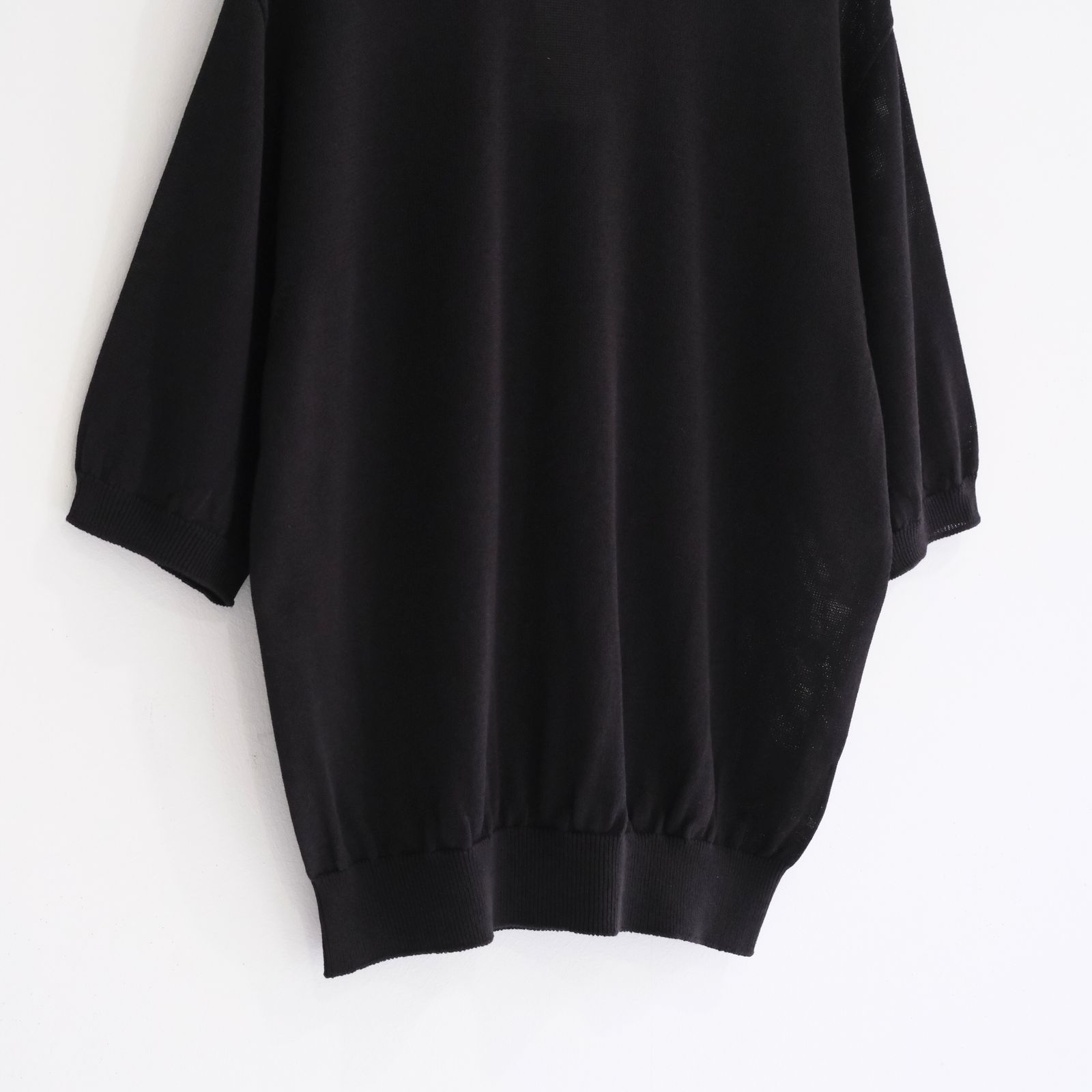 Wide knit T-Shirt / ワイド ニット Tシャツ（Black）