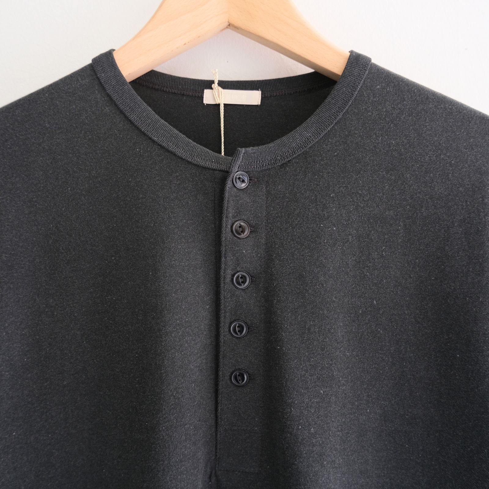 FADED TWIST TENJIKU HENLEY-NECK TOP / ヘンリーネック / ロンT /  BLACK