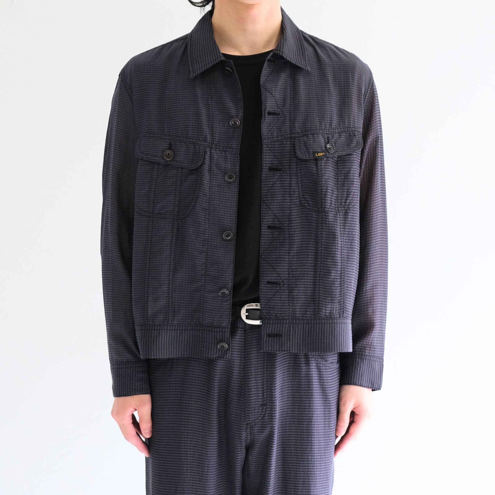 Lee / SEVEN BY SEVEN / SHEER COWBOY JACKET ‐Gingham Check Indian fabric‐ （Navy）
