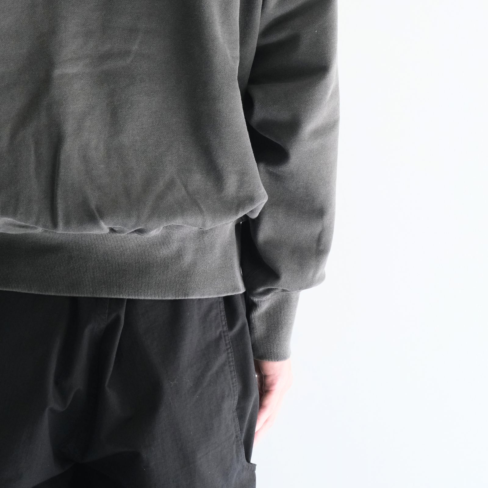Processed Half-Zip Sweat Hoodie（Gray）