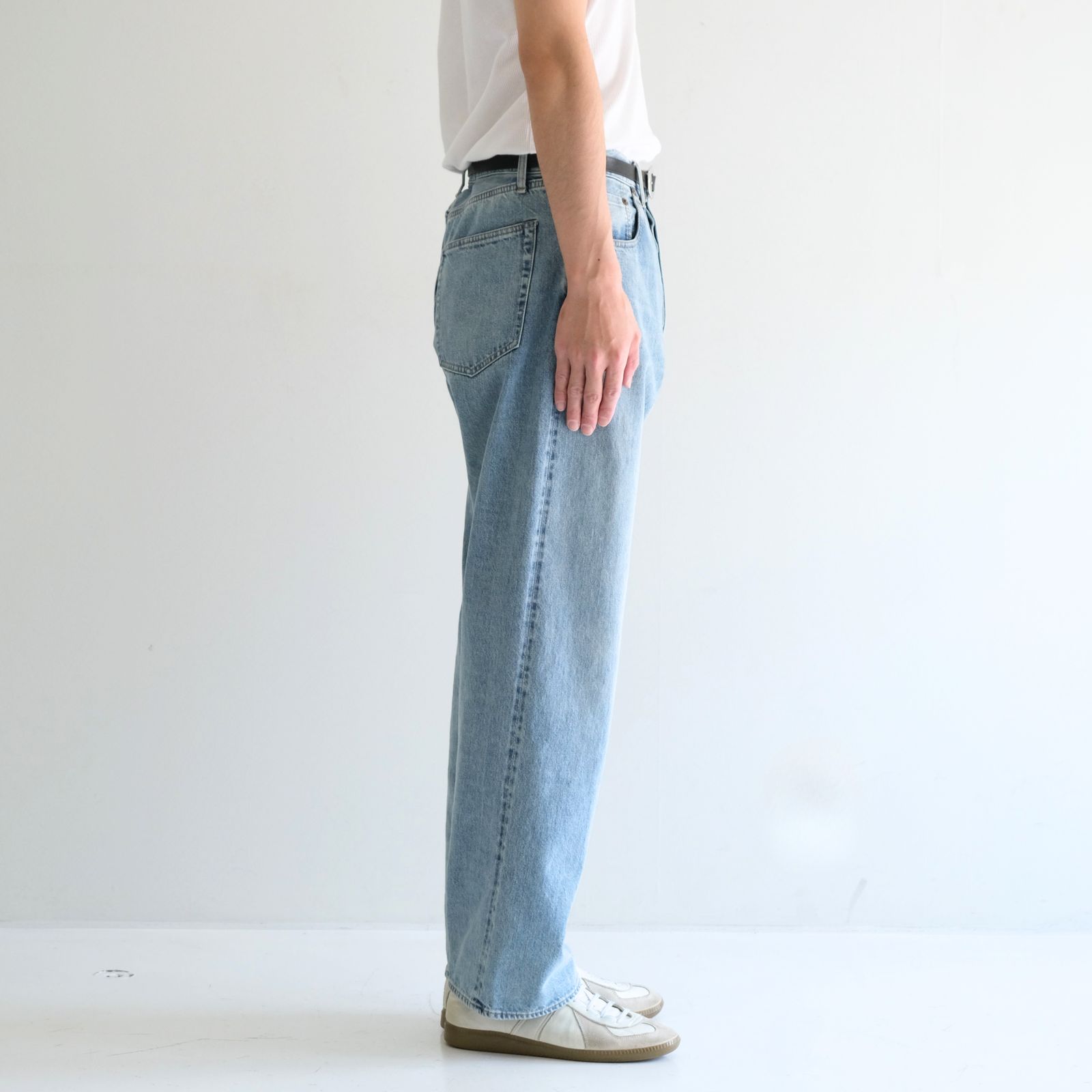 VINTAGE WASHED SELVEDGE DENIM 5P PANTS / ヴィンテージウォッシュドセルビッジデニム5Pパンツ（FADED BLUE）