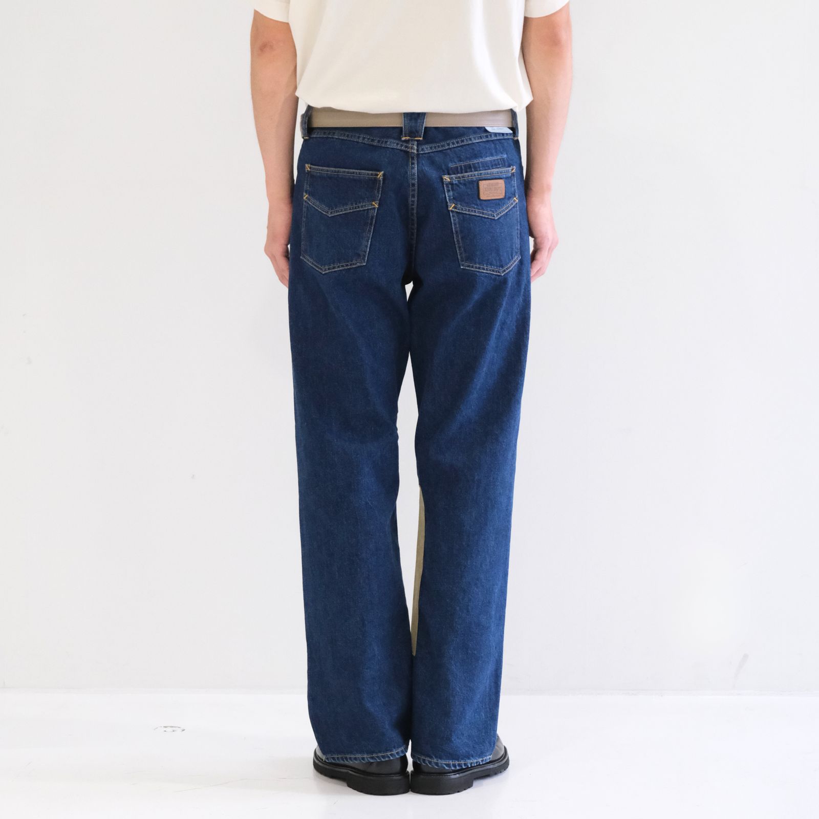 【残り1点】"JUDE II" LEATHER New Standard Straight by 12oz Denim（BLUE）
