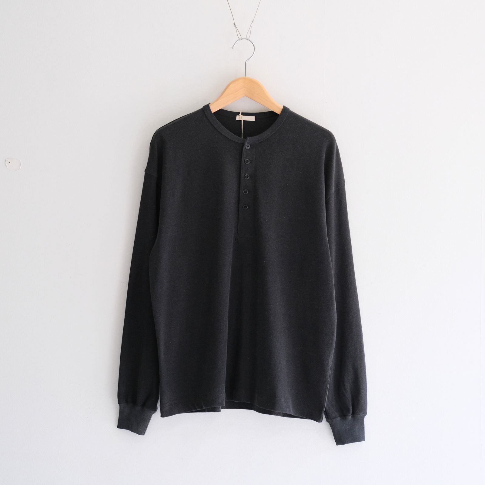 FADED TWIST TENJIKU HENLEY-NECK TOP / ヘンリーネック / ロンT /  BLACK