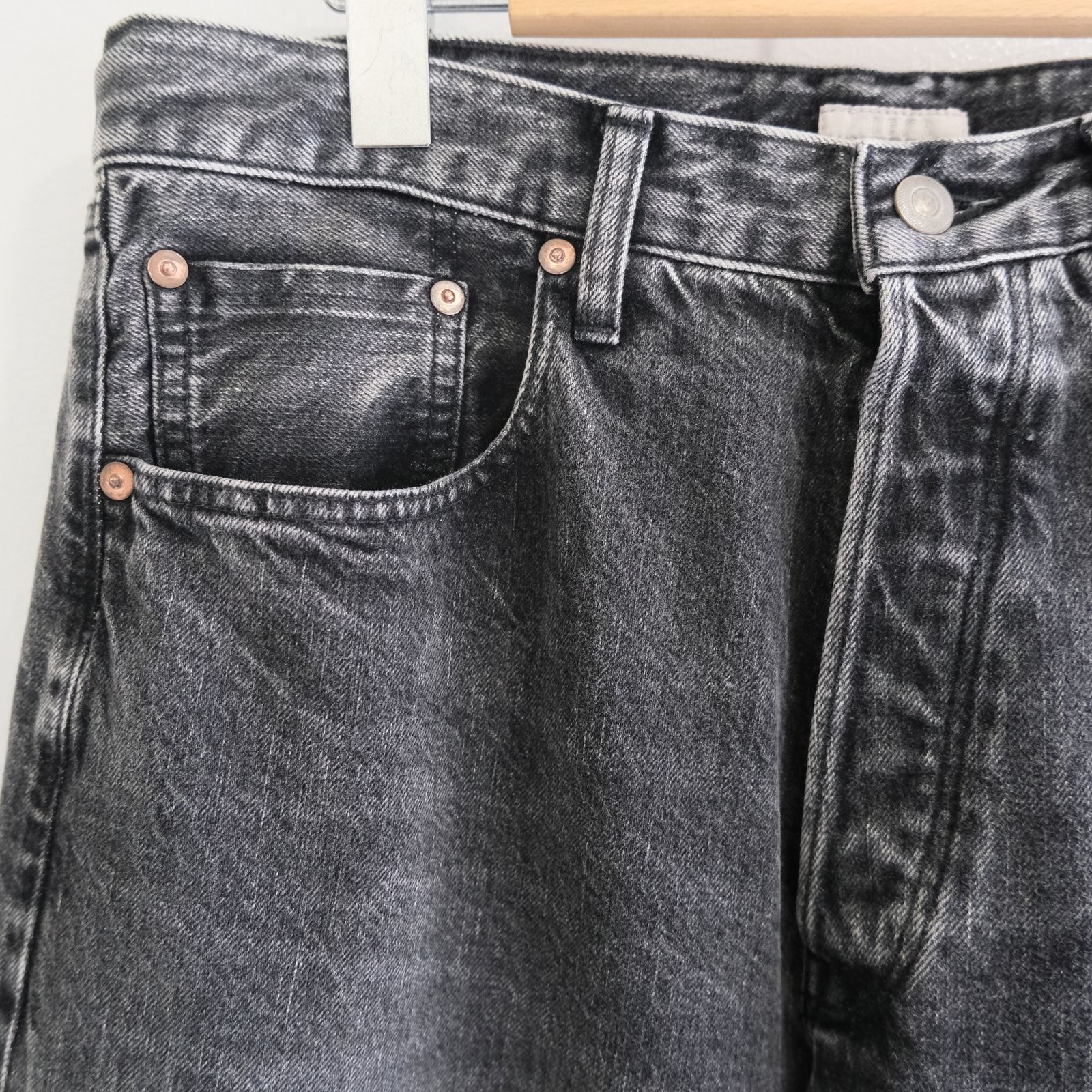 VINTAGE WASHED SELVEDGE BLACK DENIM 5P PANTS / パンツ / デニム / 5ポケット / FADED BLACK