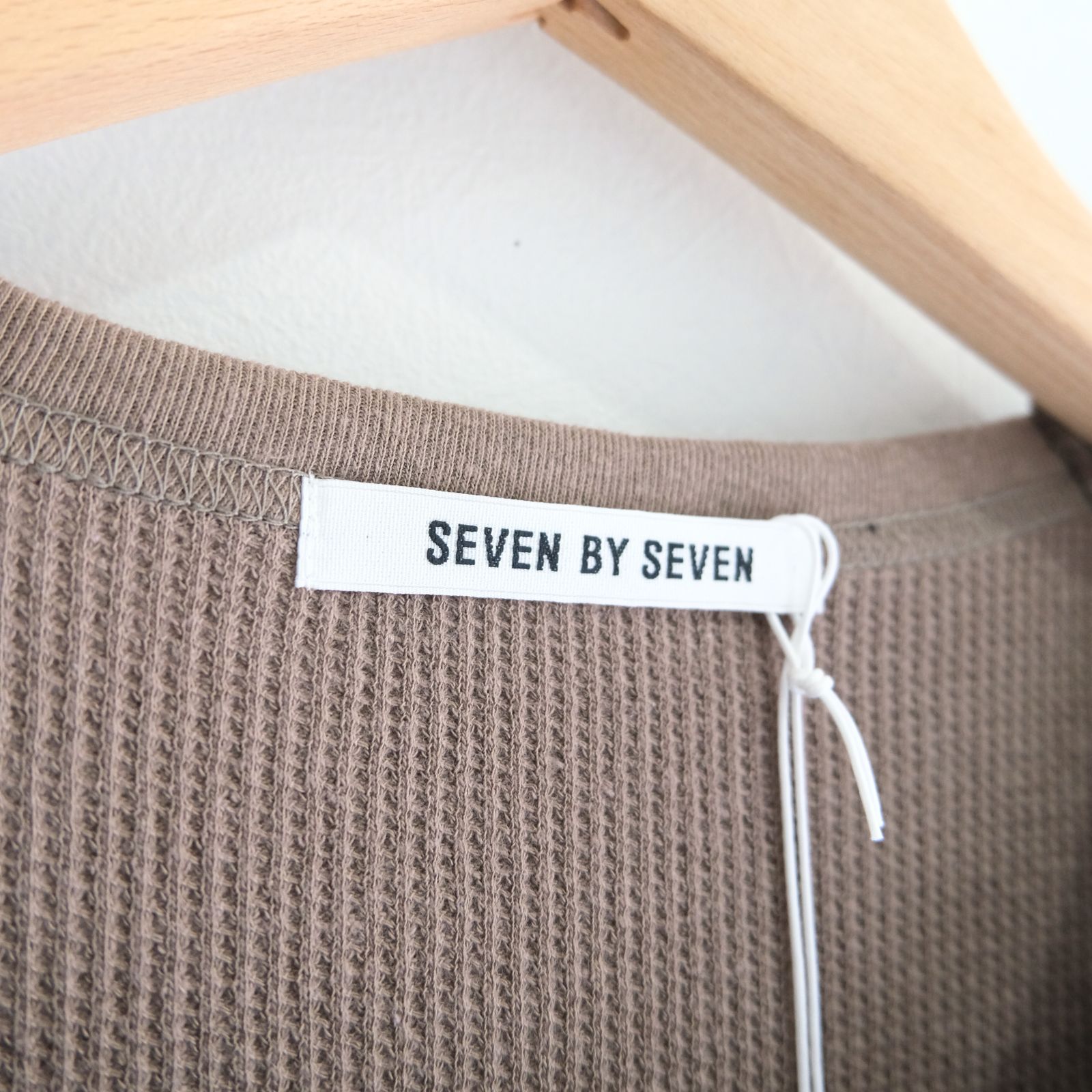 WRAP AROUND SLEEVELESS POCKET TEE ‐Recycle supima waffle‐ / ラップアラウンドスリーブレスポケットTEE ‐リサイクルスーピマワッフル‐（Brown）