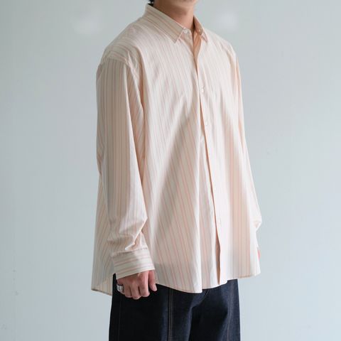 46G Atmosphere Stripe L/S Shirt / シャツ / ピンク / ストライプ