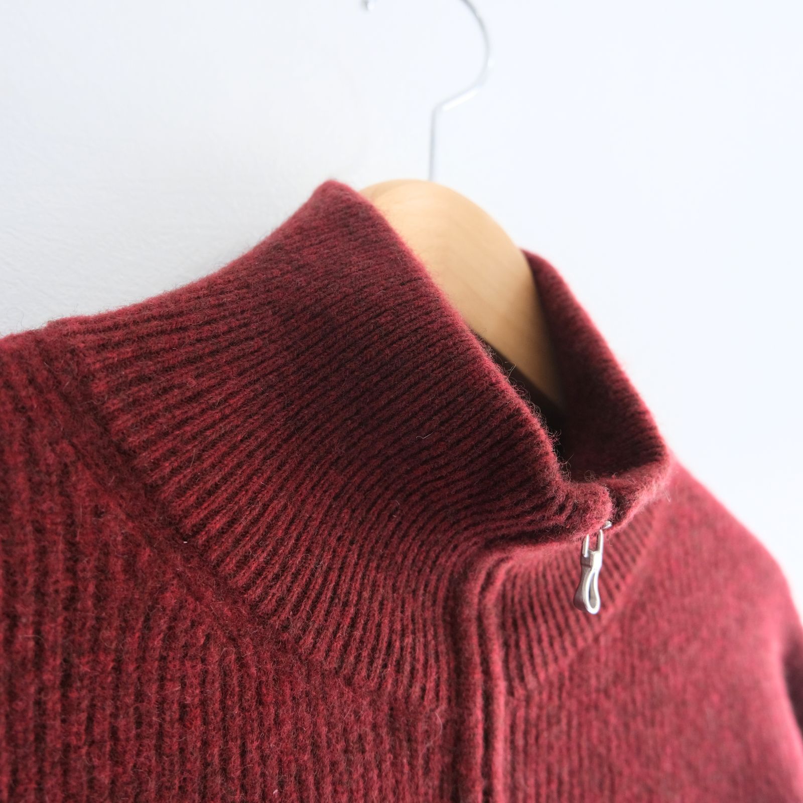 YAK / WOOL RIB DRIVERS KNIT（DARK RED）