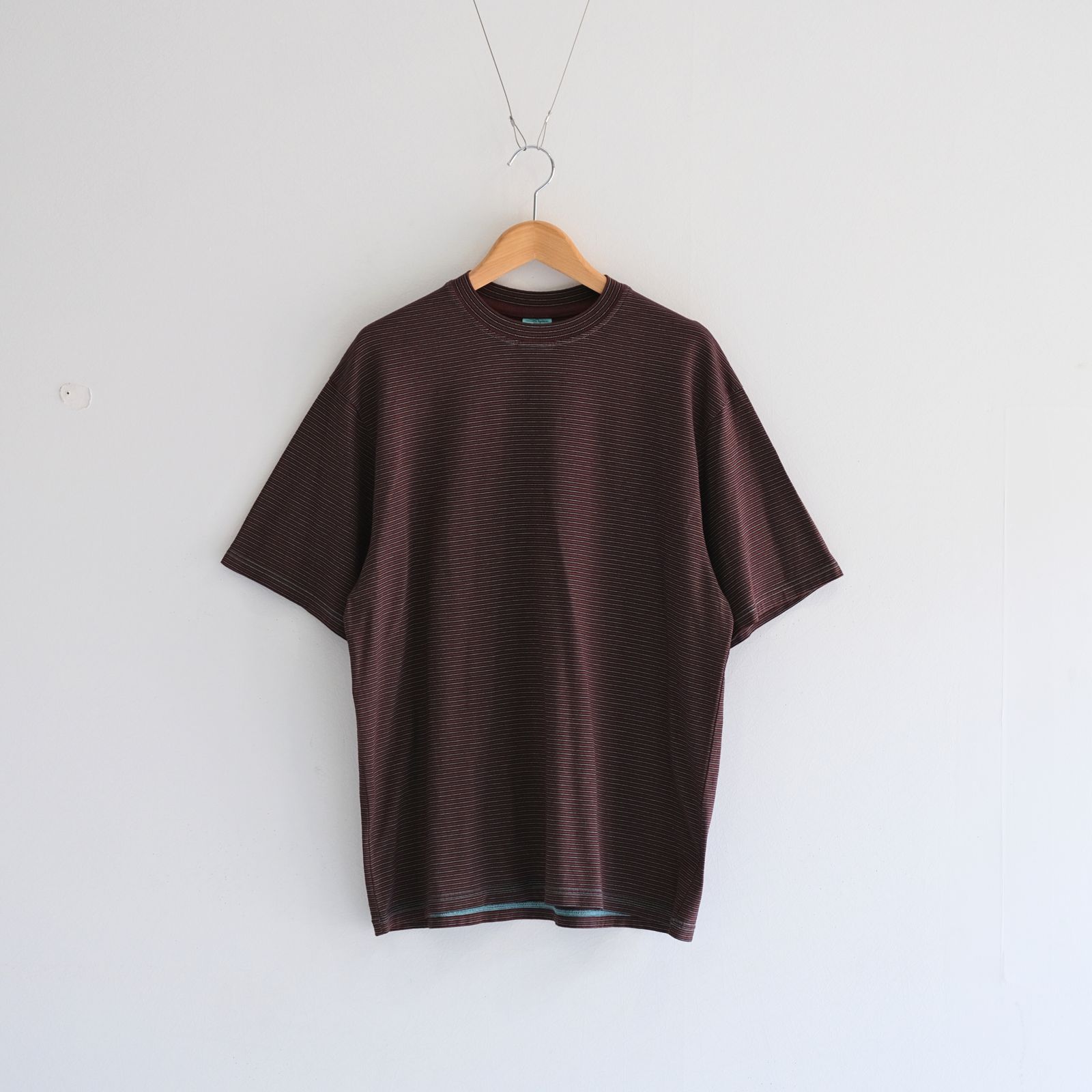 NEW BASIC GARMENT DYED BORDER T-SHIRT / Tシャツ / BROWN×BLUE