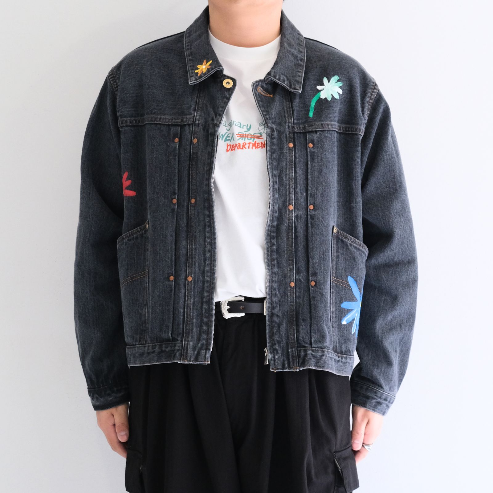 "ROEBUCK" Type-50s Hand Painted Jacket feat. MIO YAMAMOTO / 「ROEBUCK」タイプ50s ハンドペイントジャケット feat. ミオ ヤマモト（BLACK）