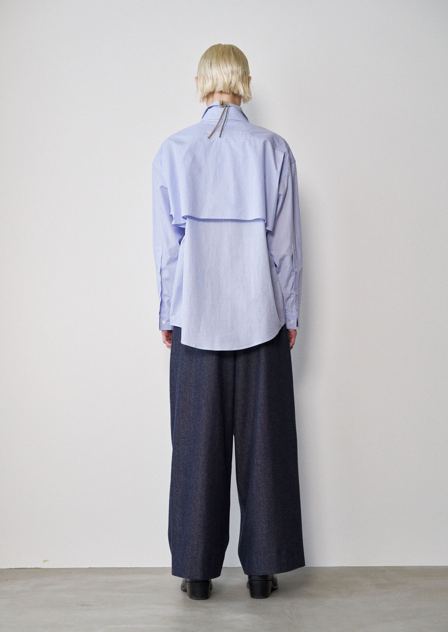 【入荷時期：2026年8-9月頃】Layered Shirt / レイヤード シャツ（Sax Stripe）