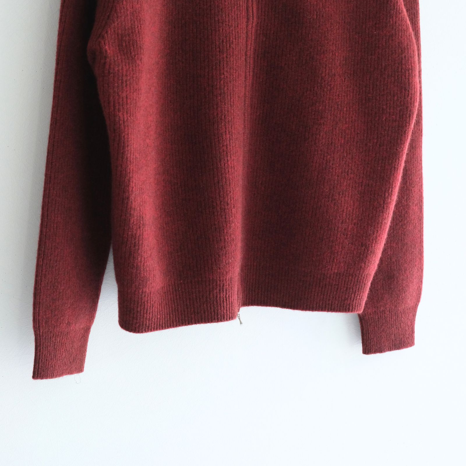 YAK / WOOL RIB DRIVERS KNIT（DARK RED）