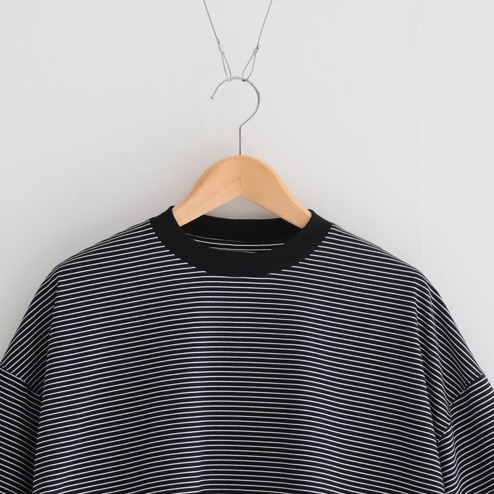 BALLOON BORDER SHORT SLEEVE T-SHIRT / Tシャツ / バルーン / ボーダー / BLACK × WHITE
