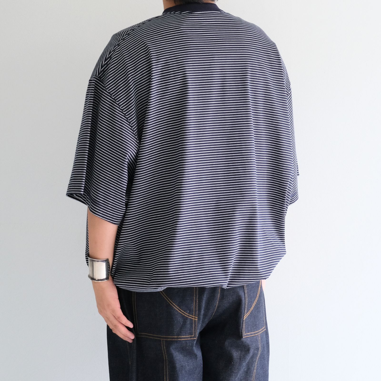 BALLOON BORDER SHORT SLEEVE T-SHIRT / Tシャツ / バルーン / ボーダー / NAVY × WHITE