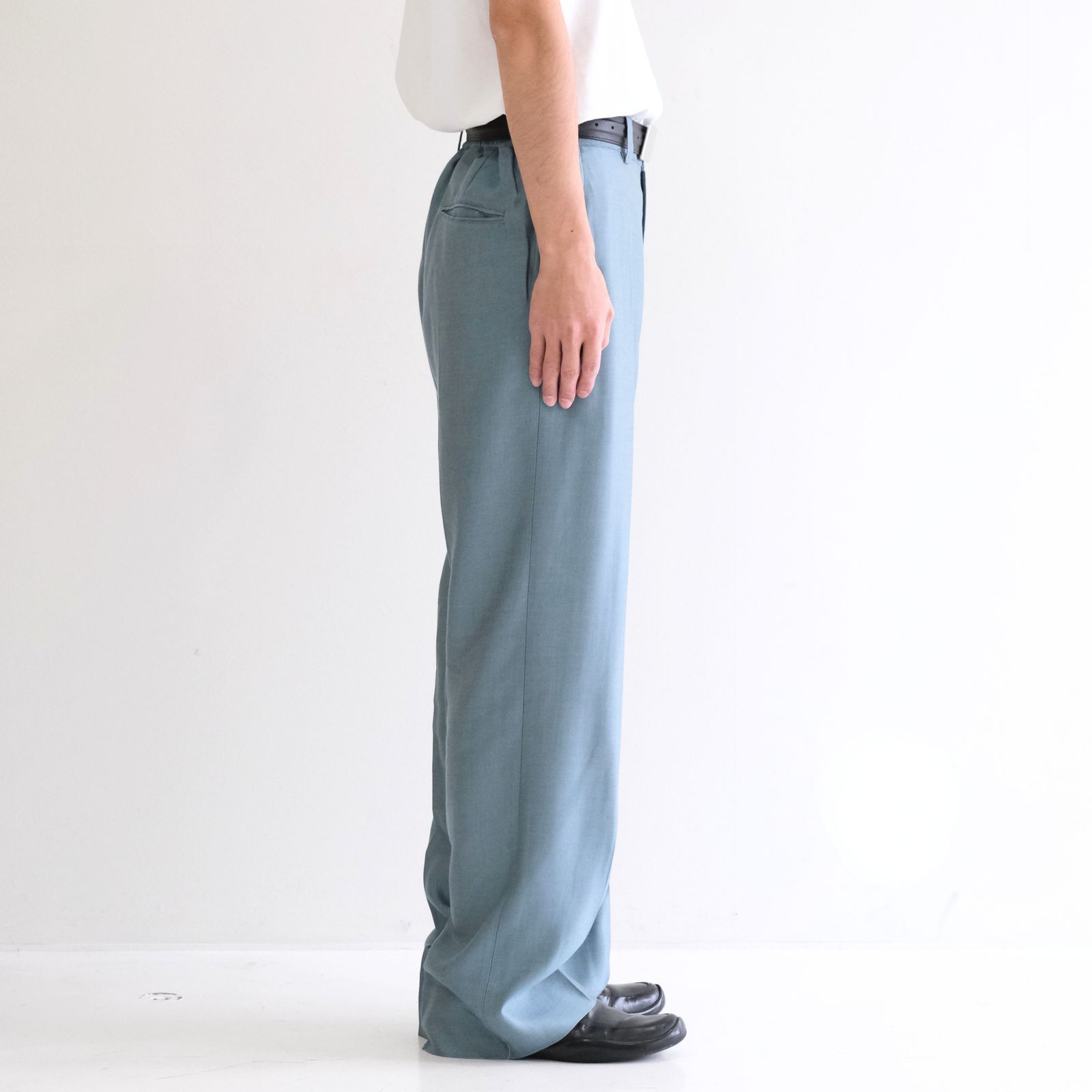 【残り1点】WIDE EASY FLARE TROUSERS  - Heavy Cupra -（Blue）