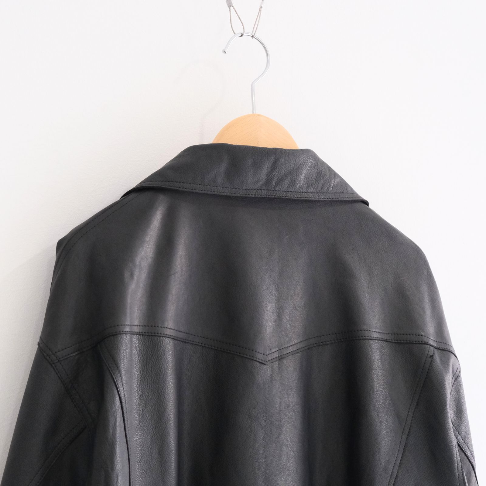 COW SKIN BAGGY RIDER JACKET / SandWaterr × CCU / ジャケット / レザージャケット / ライダース / COW SKIN / 牛革 / BLACK