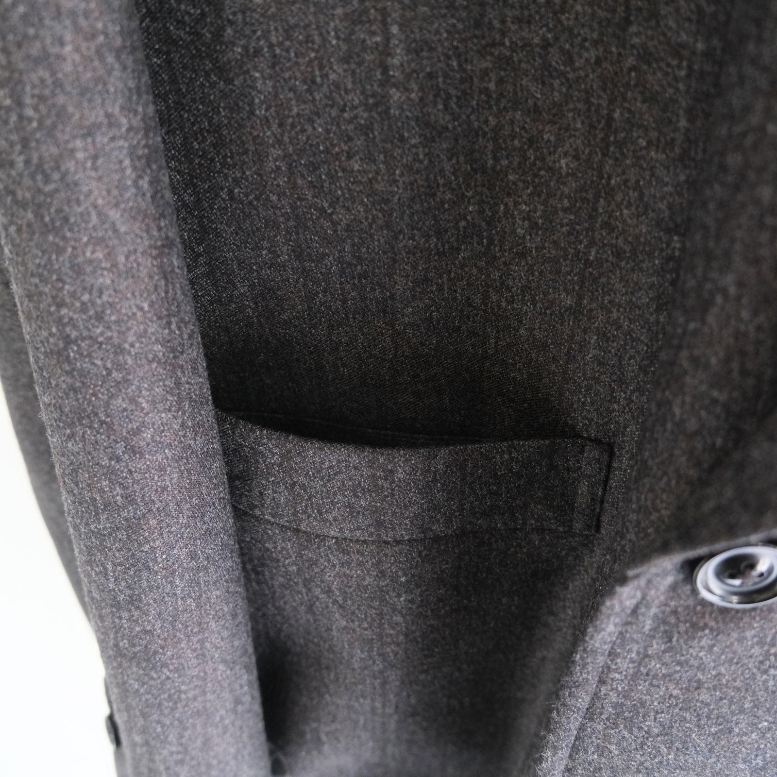 【残り1点】MELANGE BARATHEA STRIPE DB JKT（CHARCOAL BROWN）