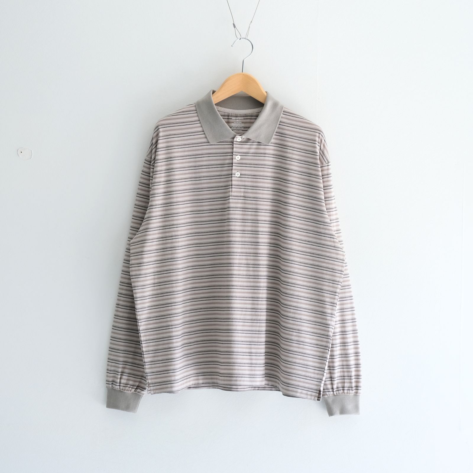 Brief Stripe Rugby TEE / ブリーフストライプラグビーTシャツ（LIGHT KHAKI）