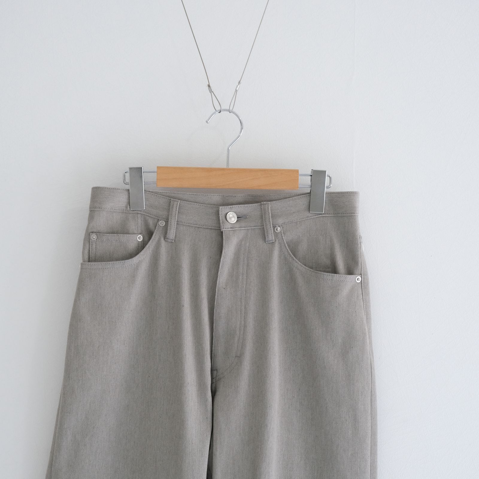 5PK COTTON PIQUE WIDE PANTS / Unstained / organic cotton / パンツ / GRY