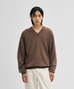 Current Silk V-neck Knit / ニット / Vネック / ブラウン