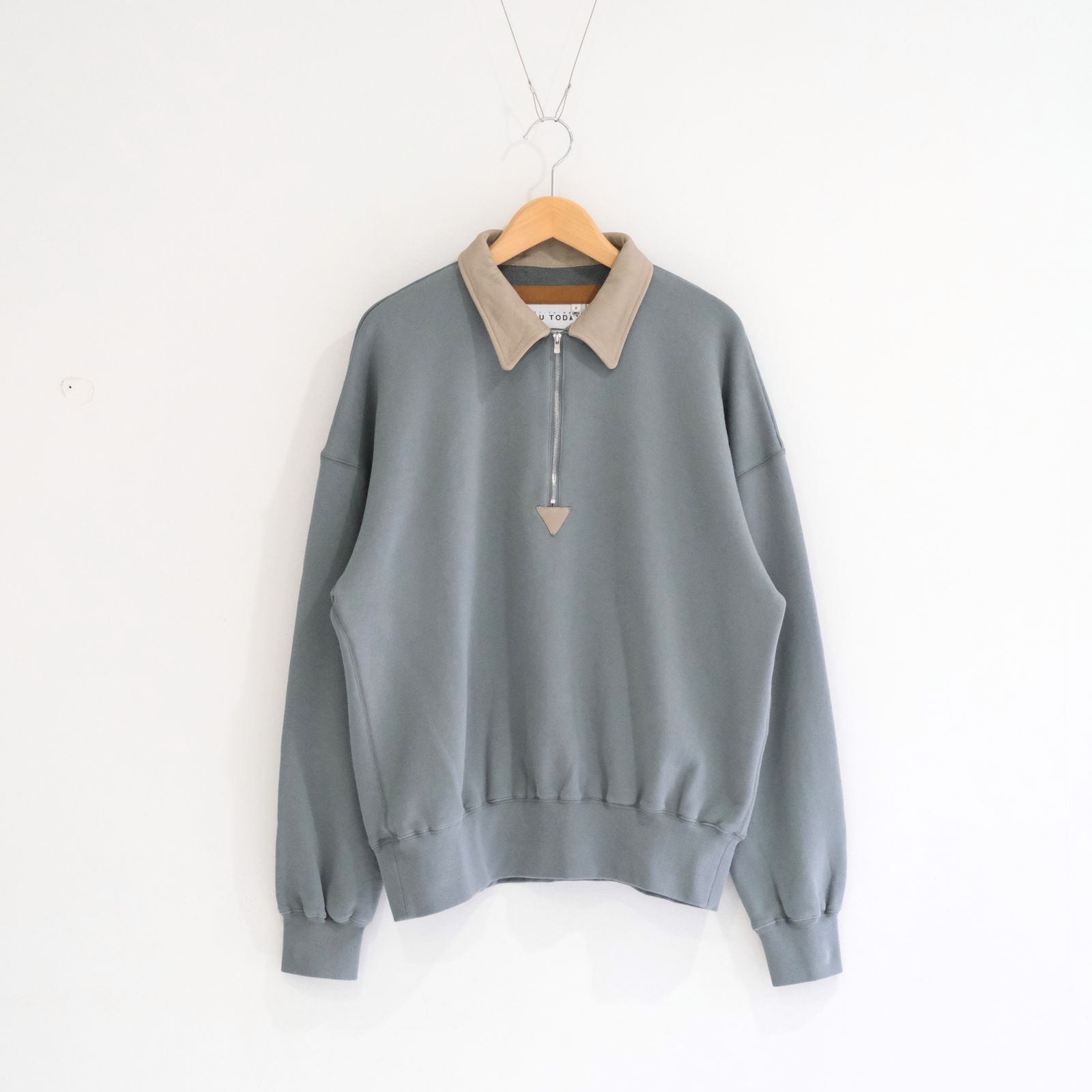 "BROTHERS" Leather x Original Supima Aging Cotton Sweat（DUSTY GREEN）