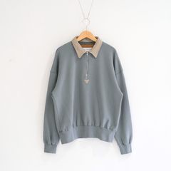 "BROTHERS" Leather x Original Supima Aging Cotton Sweat（DUSTY GREEN）