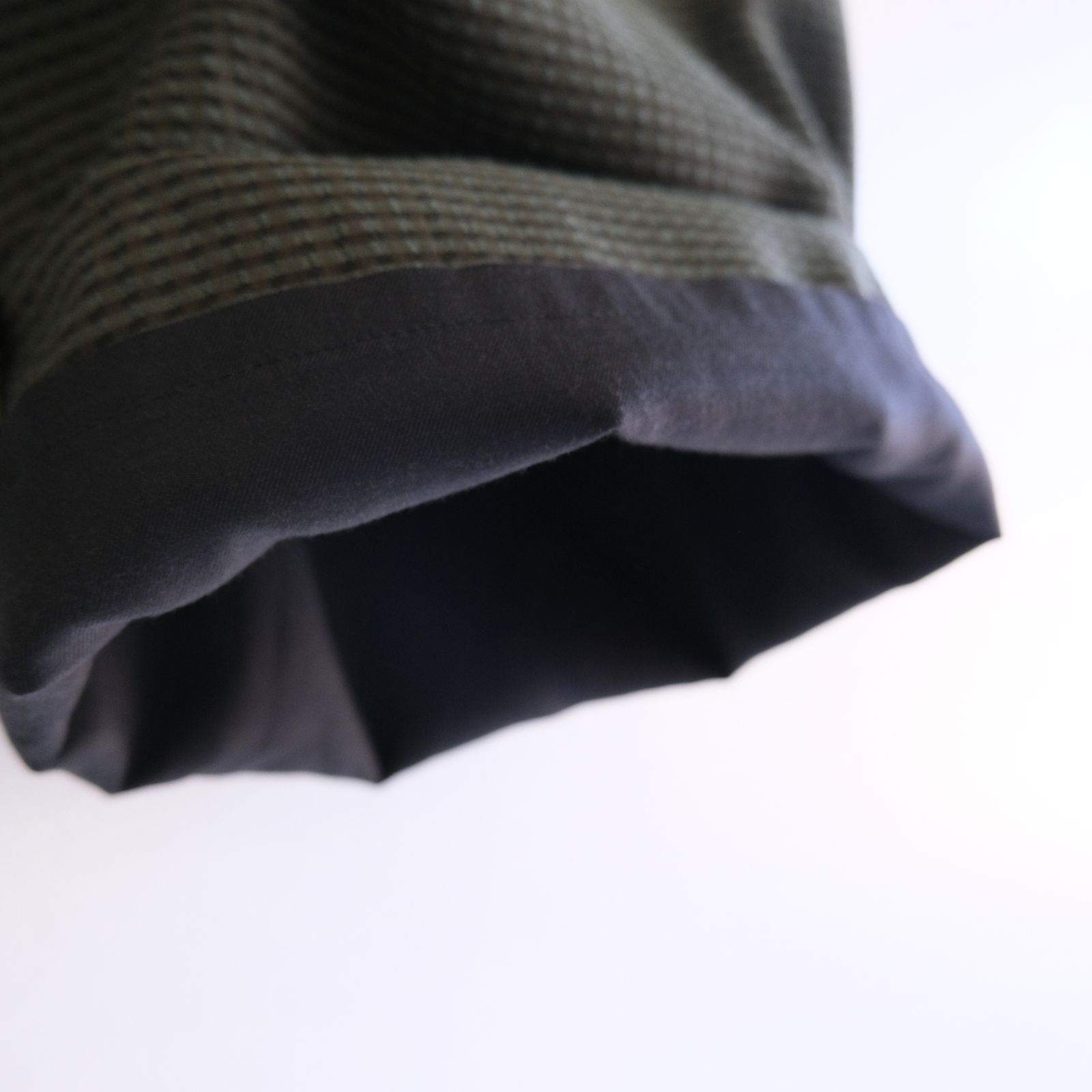 SHEER WESTERN EASY TROUSERS - Gingham check Indian fabric - / パンツ / OLIVE