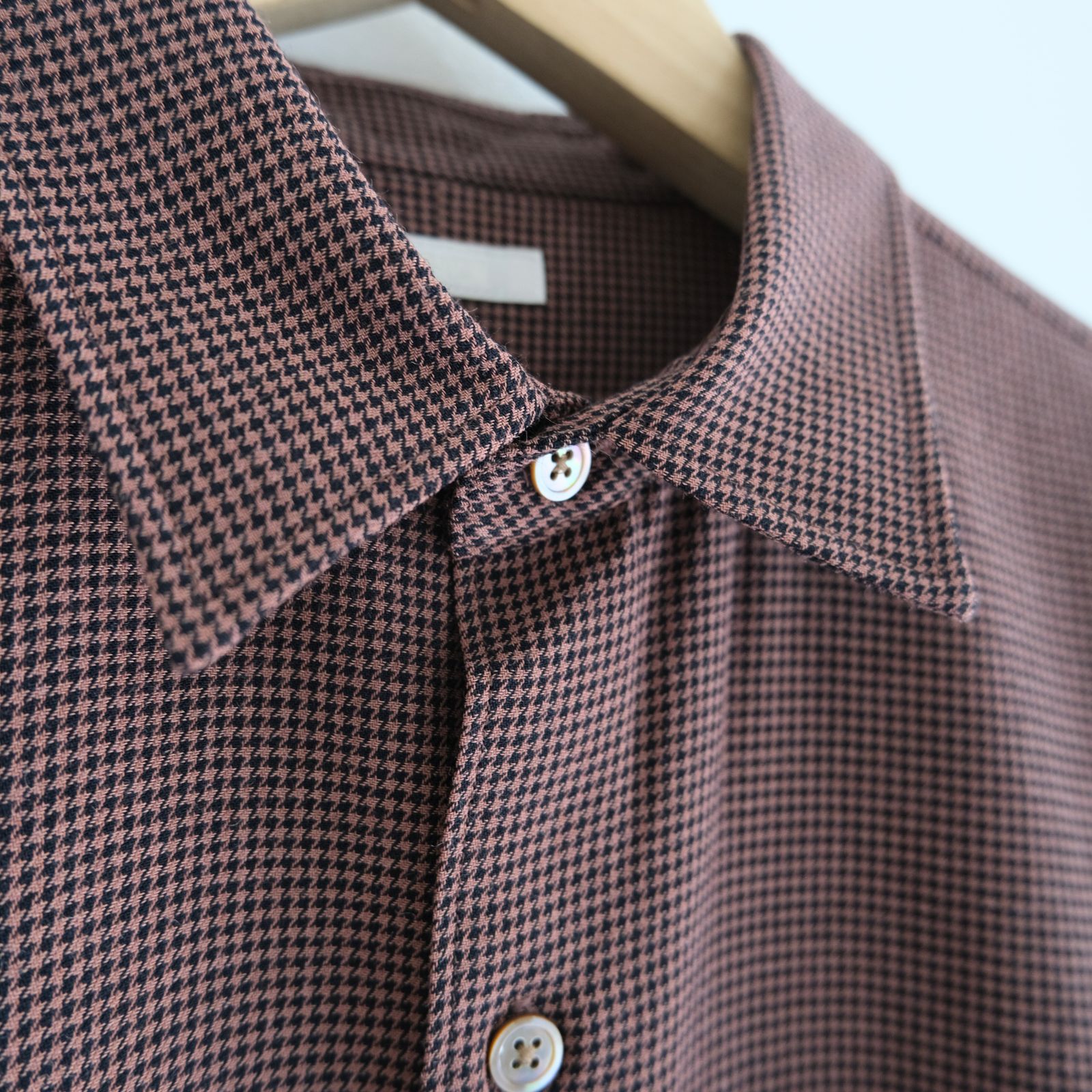 RAYON LINEN CHECK SHIRT / シャツ / チェック / BROWN・BLACK