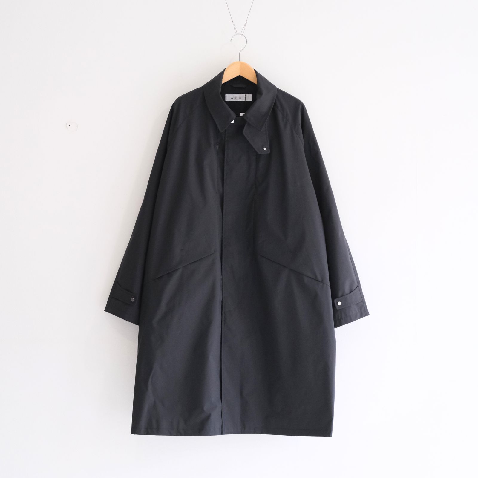 WATER RESISTANT WOOL BALMACAAN COAT（BLACK）