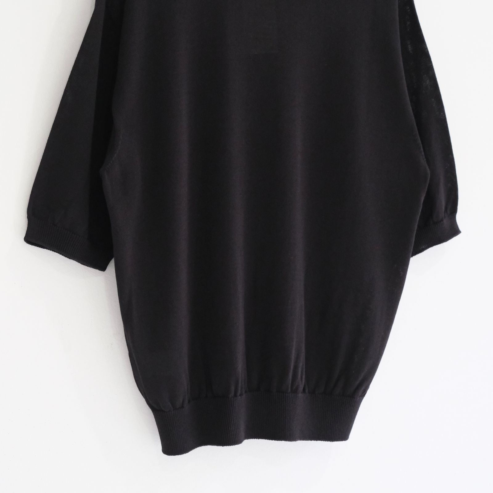Wide knit T-Shirt / ワイド ニット Tシャツ（Black）