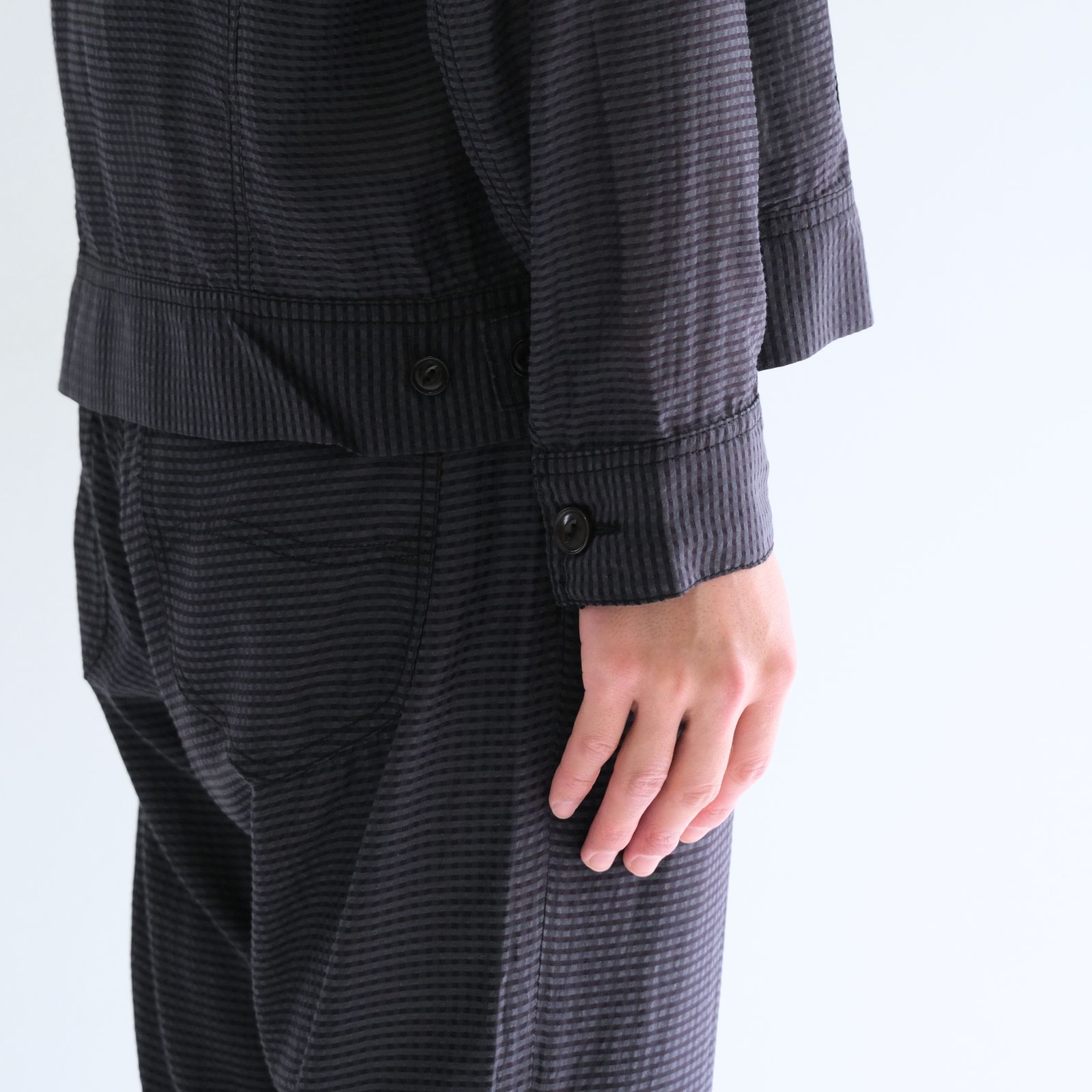 Lee / SEVEN BY SEVEN / SHEER COWBOY JACKET ‐Gingham Check Indian fabric‐ （Navy）