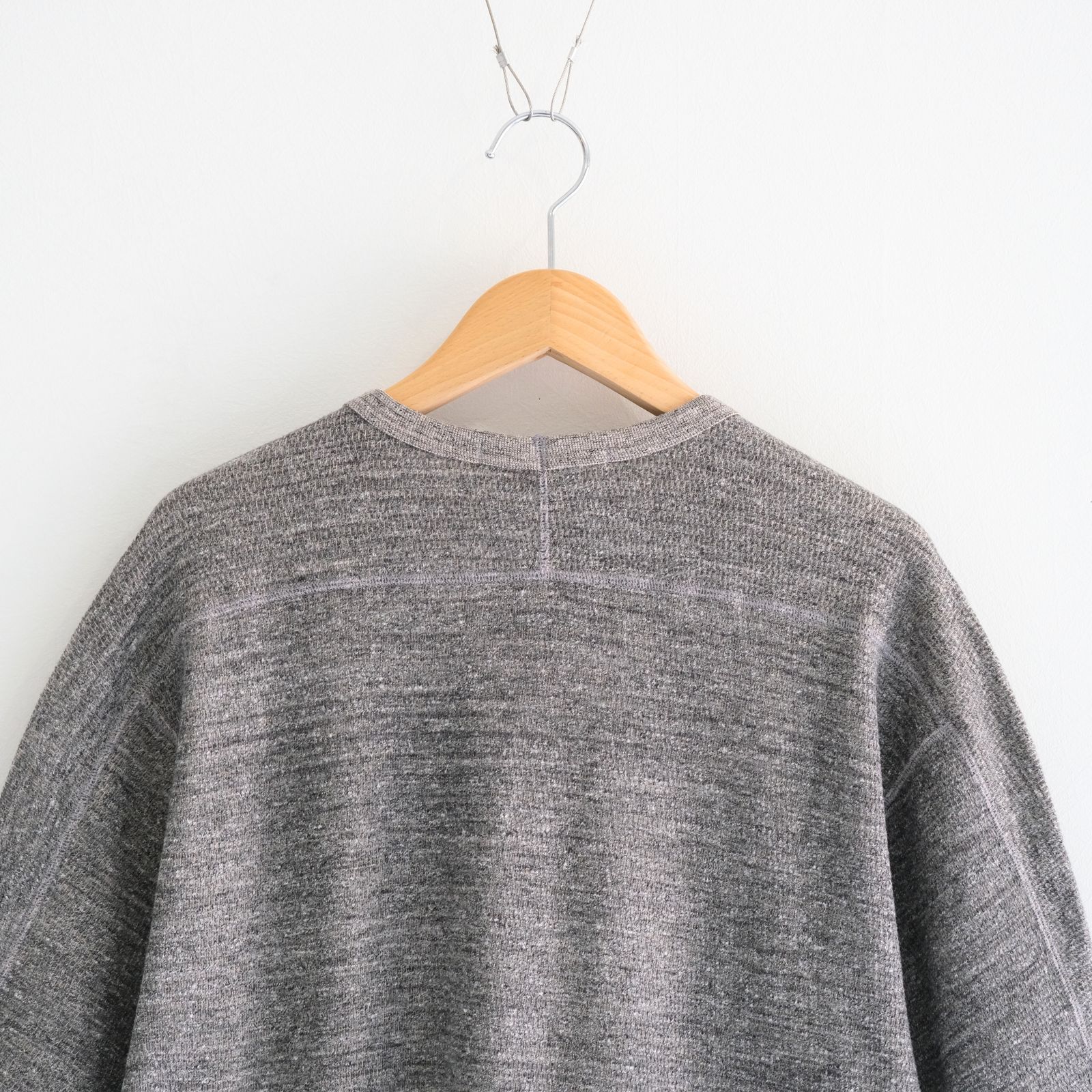 ORGANIC COTTON THERMAL TEE - Mixed ”UNSTAINED” yarn - /  Tシャツ / GRAY