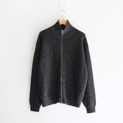 W/C MEALANGE RIB DRIVERS KNIT / ニット/ ドライバーズニット / メリノウール / BLACK