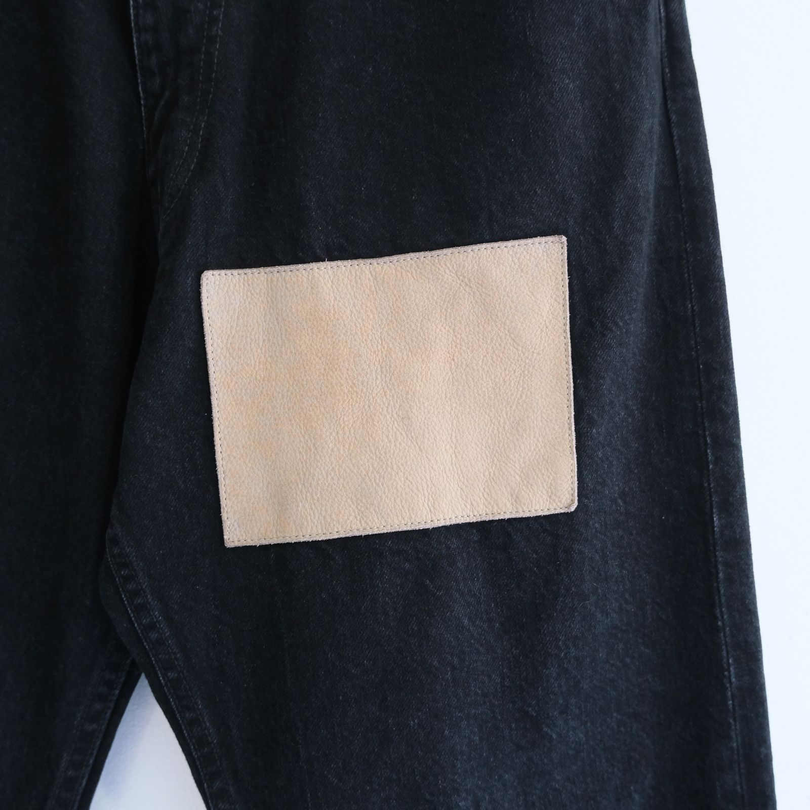 "JUDE II" LEATHER New Standard Straight by 12oz Denim（BLACK）