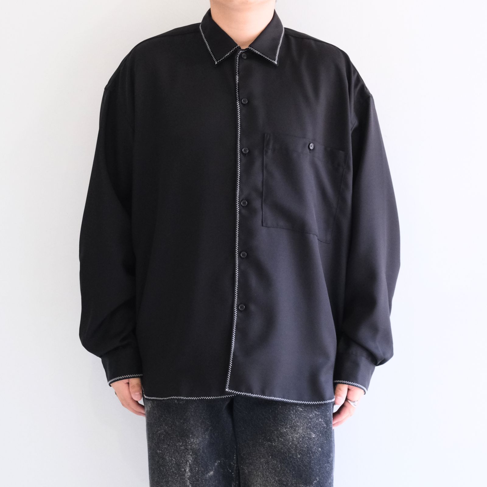 Stitch L/S Shirts / スティッチ L/S シャツ（Black）