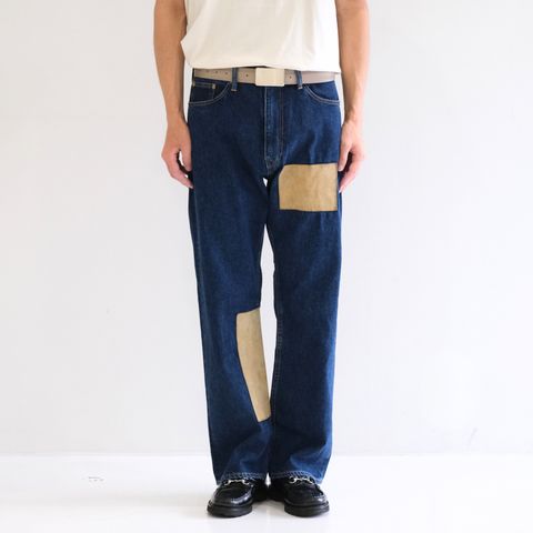 【残り1点】"JUDE II" LEATHER New Standard Straight by 12oz Denim（BLUE）