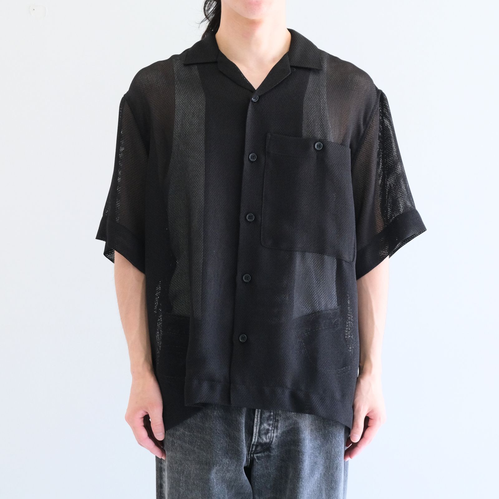 SU - 【残り1点】Mesh S/S Shirts / メッシュS/Sシャツ（Black） | iko