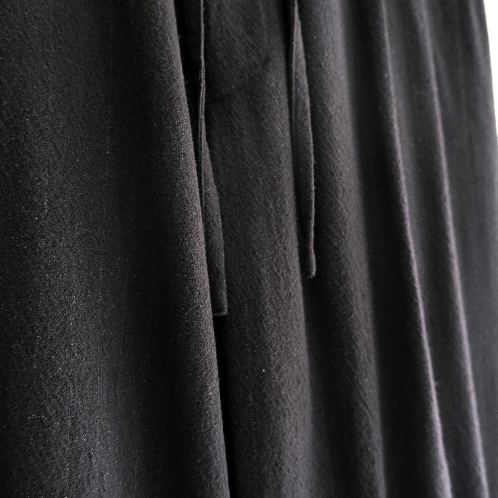 【残り1点】WASHED W/S STRIPE DRAWSTRING WIDE PANTS（BLACK）