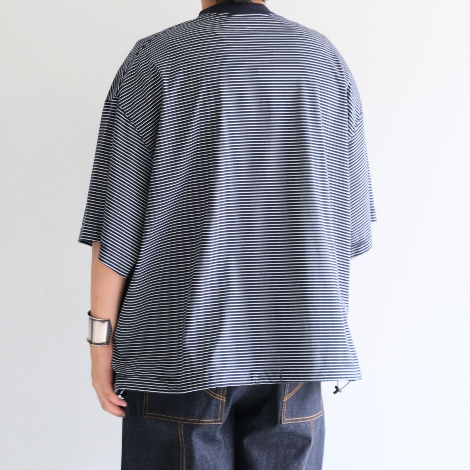 BALLOON BORDER SHORT SLEEVE T-SHIRT / Tシャツ / バルーン / ボーダー / NAVY × WHITE