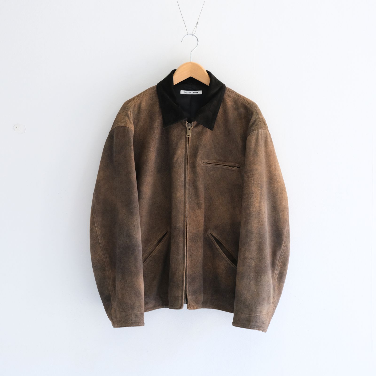 LEATHER DETROITJACKET ‐Goat suede Antique finish‐ / レザージャケット / ゴートレザー / アンティーク加工 / Beige