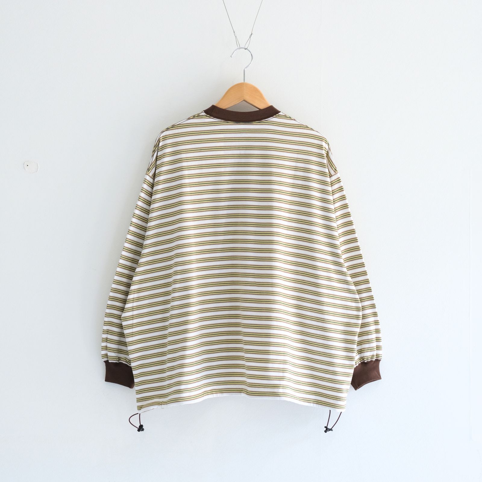 【販売開始 : 7/18 (土) 00:00~】Balloon Border Long-sleeve T-Shirt（BROWN x GREEN）