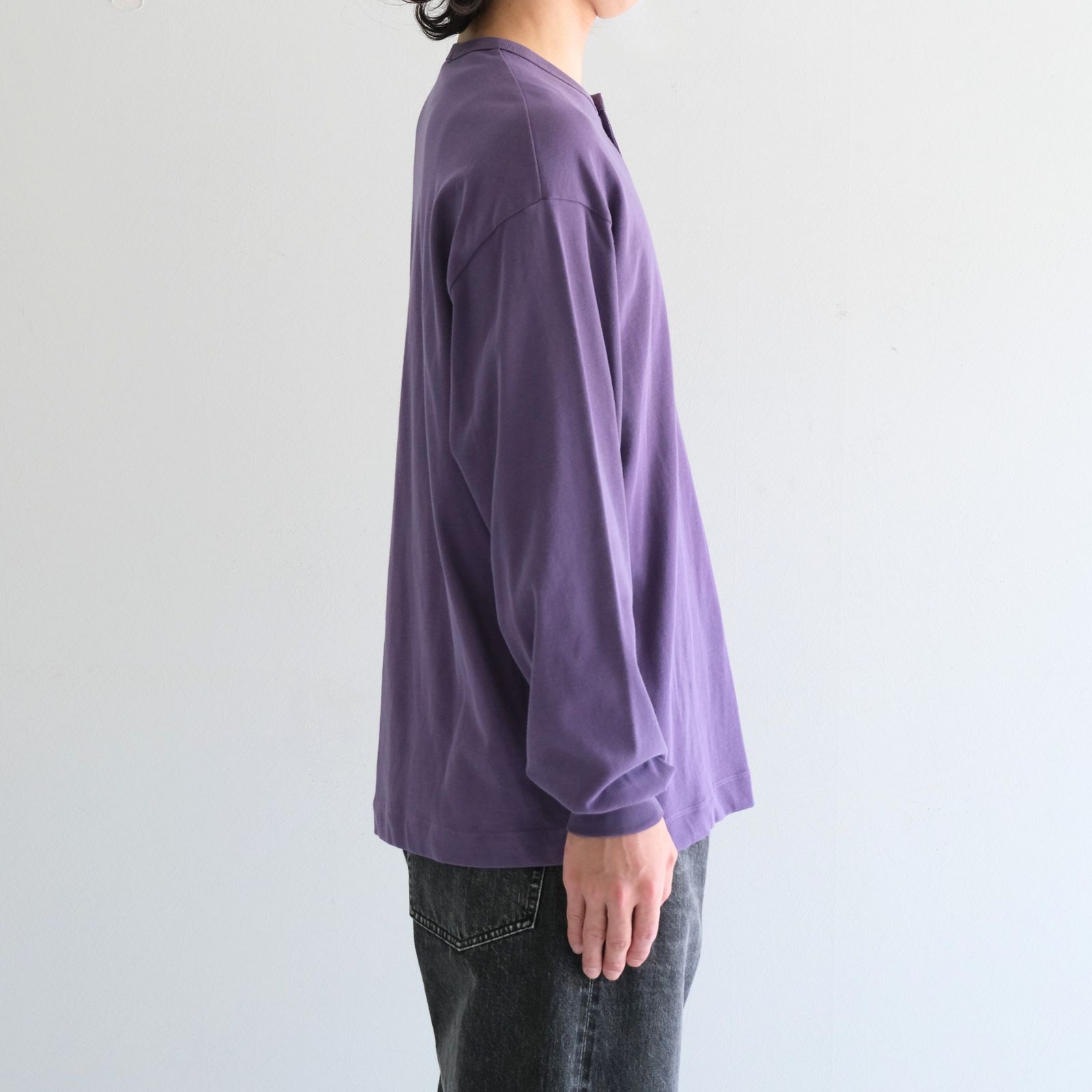 ULTERIOR - FADED TWIST TENJIKU HENLEY-NECK TOP /フェードツイスト