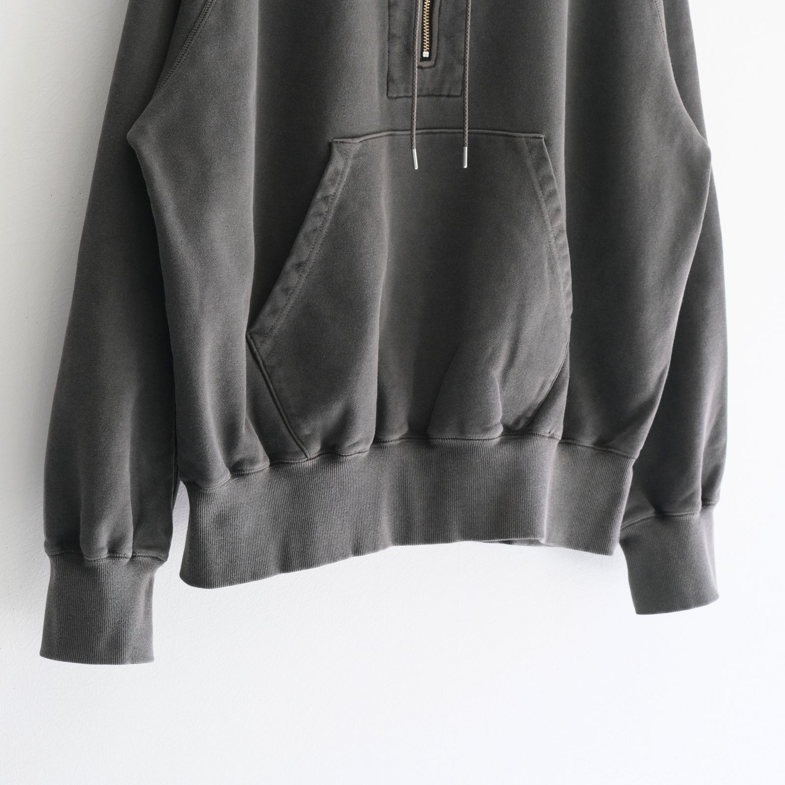 Processed Half-Zip Sweat Hoodie（Gray）