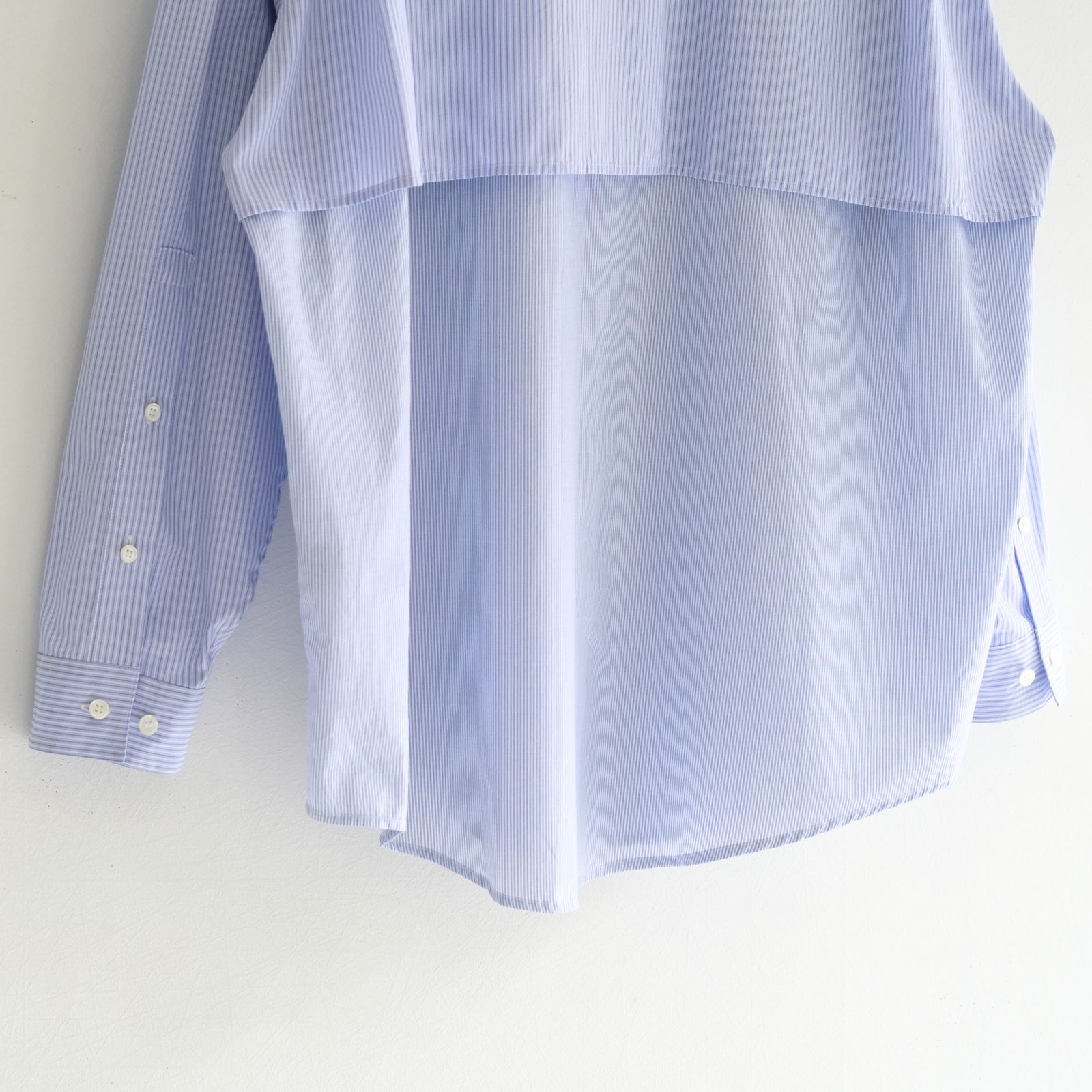 【残り1点】Layered Shirt / レイヤード シャツ（Sax Stripe）