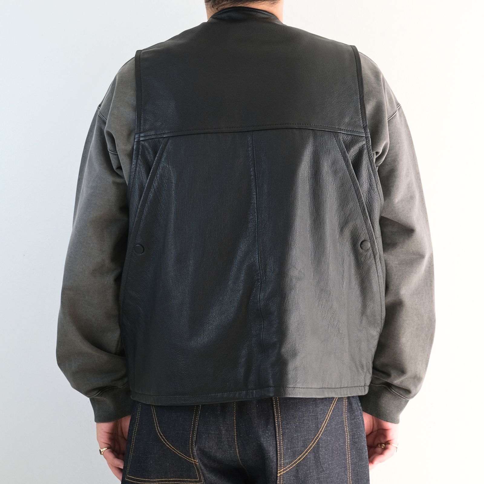 HUNTING VEST / レザーベスト / ゴートレザー
