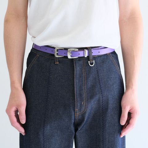 Elongated Leather Belt / イーロンゲイテッド レザーベルト（Lavender）