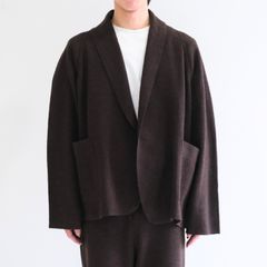 【残り1点】CARDIGAN JACKET  ‐Hard Twist Crepe Knit‐（Brown）