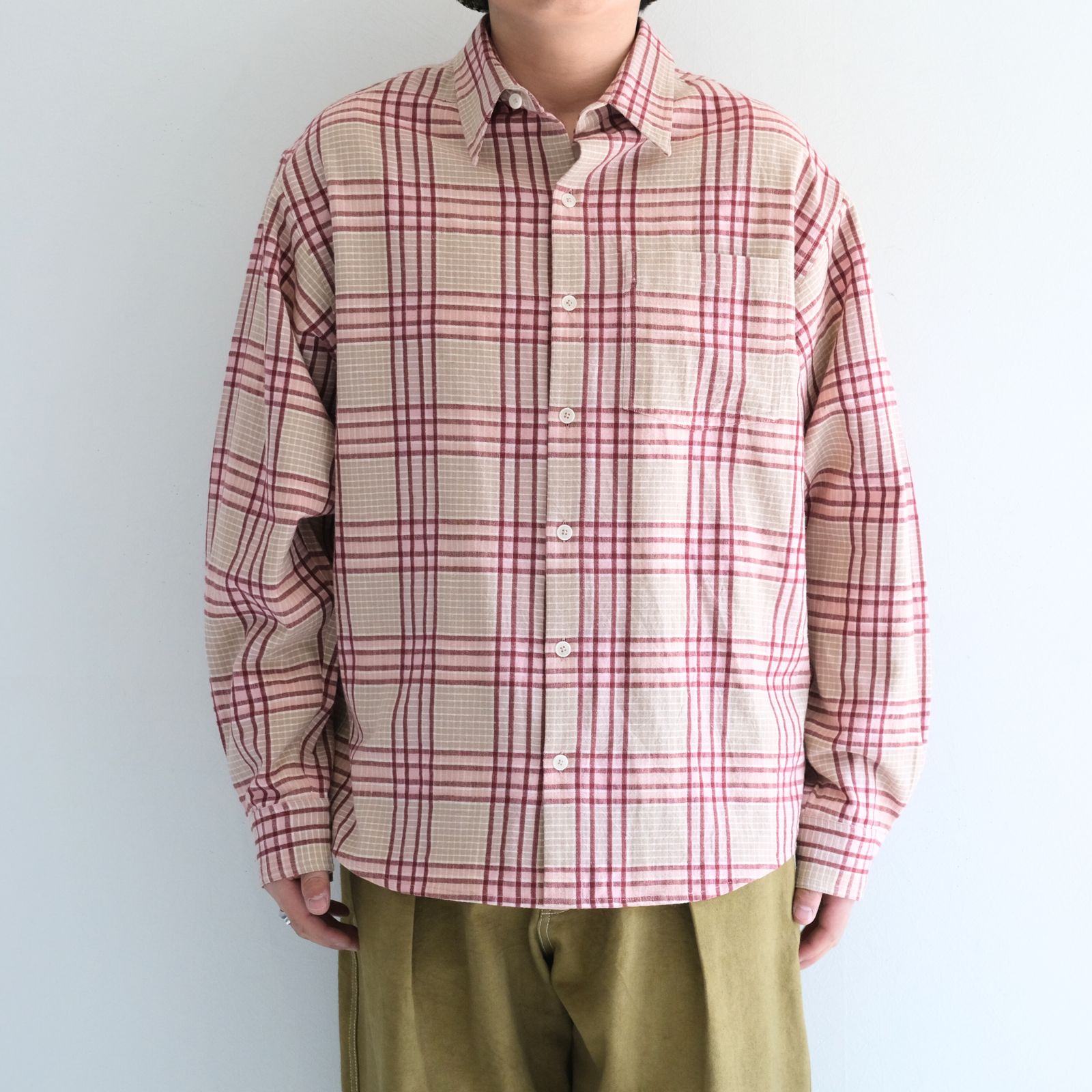 PLANE SHIRT / プレーンシャツ（FLORA CHECK HANDLOOM）