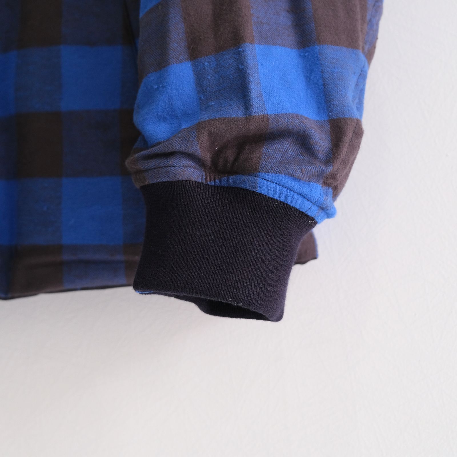 REVERSIBLE BLOUSON ‐Wool /Cotton slub Buffalo check‐ / ジャケット / ブルゾン / リバーシブル / プリマロフト / Navy・Blue